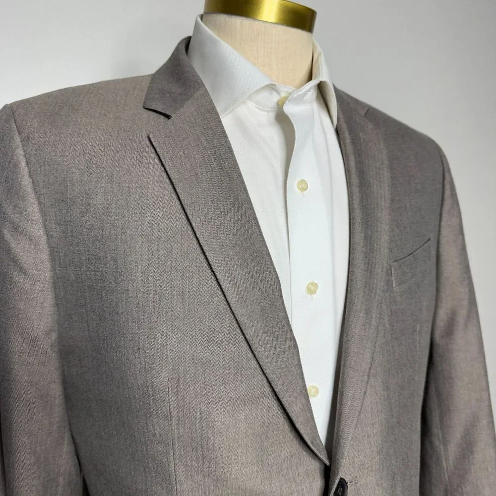 Banana Republic‎ Blazer Mens 44R Slim Fit Brown Herringbone Wool